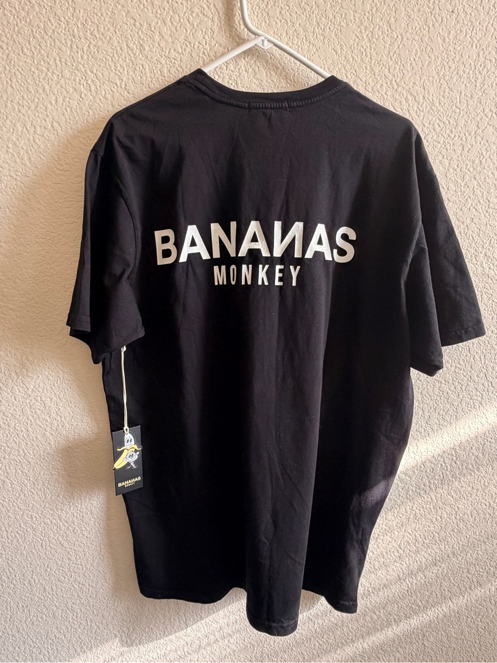 NWT Bananas Monkey Black Graphic T-Shirt XL 100% Cotton Oversized Unisex - Picture 7 of 7